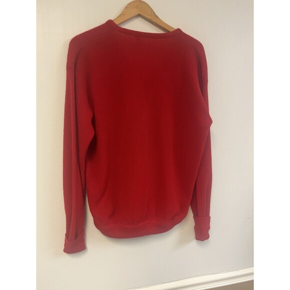 Vintage Izod Lacoste V-Neck Pullover Sweater Mens Size XL Red Long Sleeve - Picture 2 of 4